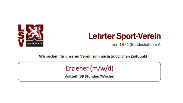 Stellenangebot: Erzieher (m/w/d)