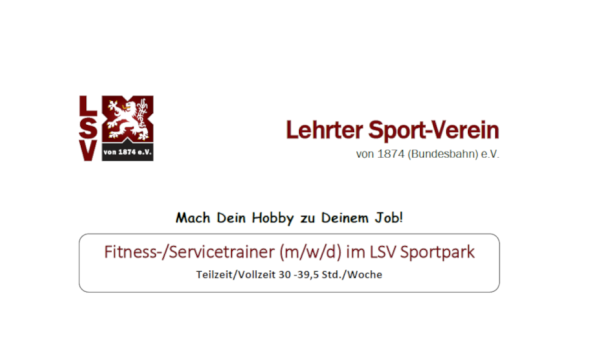 Stellenangebot: Fitness-/Servicetrainer (m/w/d) im Sportpark